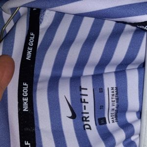Nike Golf Dry Fit, xl golf/sports shirt.  Blue/white stripe